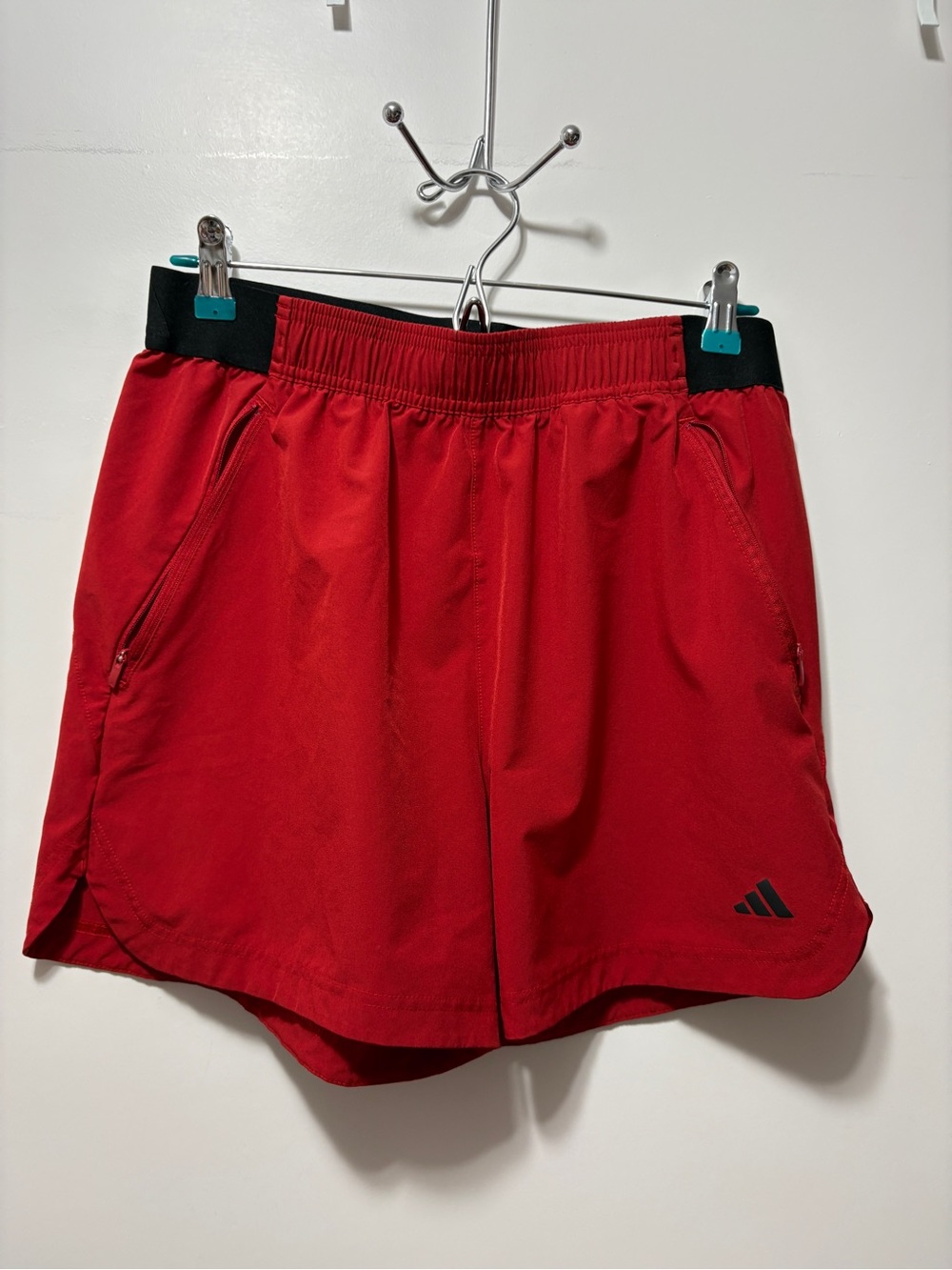adidas Red Women’s Running Shorts with Elastic Waistband